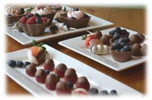 Chocolate fruits and cups